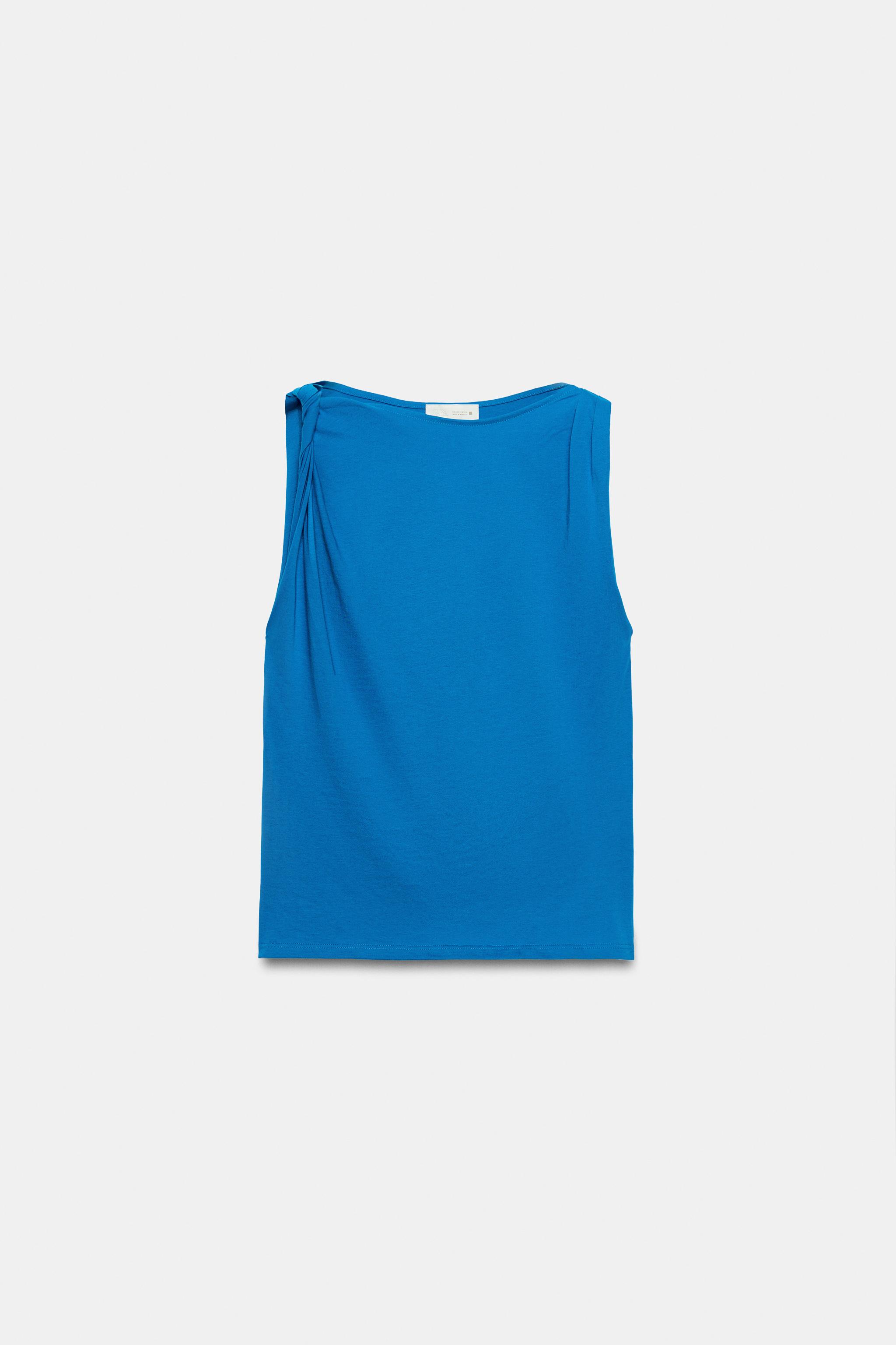 DRAPED SLEEVELESS TOP